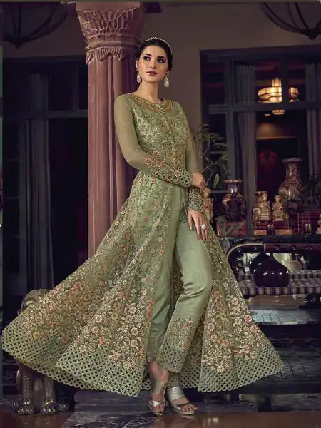 FC 6802 Sea Green in Banglory Silk Embroidery Work & Stone Work Salwar Suit . Festive Deal ₹3449. Delivery 4-6 Working Days. Shop now. | Jump Suits, Salwar suit, Casual Suits, Creative suits, Designer Suits, Palazzo Suits, Party Wear Suits, Patiala Suits, Straight Suits