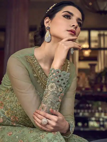 FC 6802 Sea Green in Banglory Silk Embroidery Work & Stone Work Salwar Suit . Festive Deal ₹3449. Delivery 4-6 Working Days. Shop now. | Jump Suits, Salwar suit, Casual Suits, Creative suits, Designer Suits, Palazzo Suits, Party Wear Suits, Patiala Suits, Straight Suits