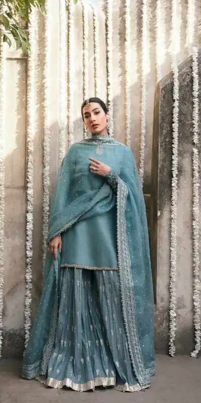 MT 1067 Sky Blue Sky Georgette Salwar Suit Perfect for Wedding, Party, Engagement, Pooja, Ganesh Chaturthi – . Grab it for ₹2449. Delivery 4-6 Wor | Jump Suits, Salwar suit, Casual Suits, Creative suits, Designer Suits, Palazzo Suits, Party Wear Suits, Patiala Suits, Straight Suits