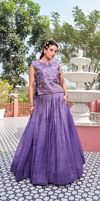 Ram 166 Lavender Gold Crush Lehenga Choli Perfect for Wedding, Party, Ethnic Day, Karwa Chauth, Sangeet β . Special Price βΉ2549. Delivery 4-6 Working Days. | Lehenga, Bollywood Lehenga, Creative Lehenga, Designer Lehenga, Embroidered Lehenga, Party Wear Lehenga