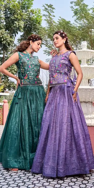 Ram 166 Teal Green Gold Crush Lehenga Choli Perfect for Wedding, Party, Ethnic Day, Karwa Chauth, Sangeet Special Price ₹2549. Delivery 4-6 Working Days. | Lehenga, Bollywood Lehenga, Creative Lehenga, Designer Lehenga, Embroidered Lehenga, Party Wear Lehenga