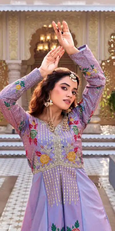 Ram 164 Lavender Color Satin Silk Lehenga Choli with Embroidery Work. Best Price ₹2649. Delivery 4-6 Working Days. Shop now. | Lehenga, Bollywood Lehenga, Creative Lehenga, Designer Lehenga, Embroidered Lehenga, Party Wear Lehenga