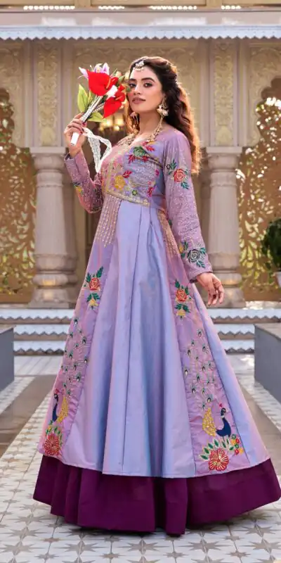 Ram 164 Lavender Color Satin Silk Lehenga Choli with Embroidery Work. Best Price βΉ2649. Delivery 4-6 Working Days. Shop now. | Lehenga, Bollywood Lehenga, Creative Lehenga, Designer Lehenga, Embroidered Lehenga, Party Wear Lehenga