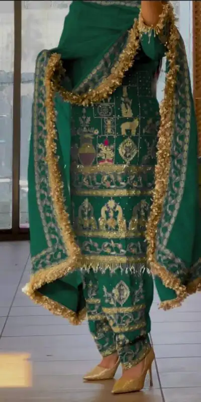 NF 1247 Green in Color Natural Crepe Embroidery Work Salwar Suit . Affordable Price ₹2599. Delivery 4-6 Working Days. Shop now. | Jump Suits, Salwar suit, Casual Suits, Creative suits, Designer Suits, Palazzo Suits, Party Wear Suits, Patiala Suits, Straight Suits