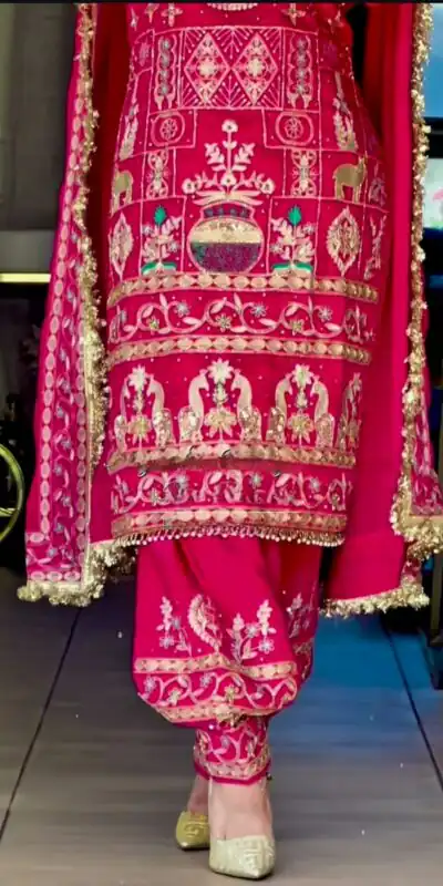 NF 1247 Pink in Color Natural Crepe Embroidery Work Salwar Suit . Affordable Price ₹2599. Delivery 4-6 Working Days. Shop now. | Jump Suits, Salwar suit, Casual Suits, Creative suits, Designer Suits, Palazzo Suits, Party Wear Suits, Patiala Suits, Straight Suits