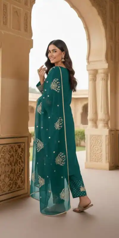 AD 202 Teal in Color Natural Crepe Embroidery Work Salwar Suit . Affordable Price ₹1849. Delivery 4-6 Working Days. Shop now. | Jump Suits, Salwar suit, Casual Suits, Creative suits, Designer Suits, Palazzo Suits, Party Wear Suits, Patiala Suits, Straight Suits