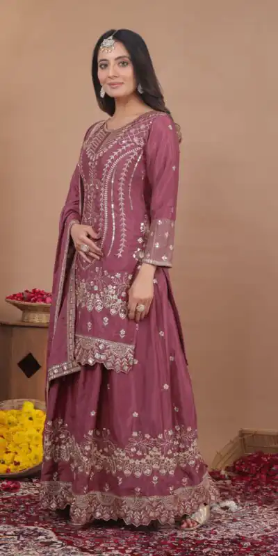 FE 128 Onion Natural Crep Salwar Suit Brown with Embroidery Work. Exclusive Offer ₹2449. Delivery 4-6 Working Days. Shop now. | Jump Suits, Salwar suit, Casual Suits, Creative suits, Designer Suits, Palazzo Suits, Party Wear Suits, Patiala Suits, Straight Suits