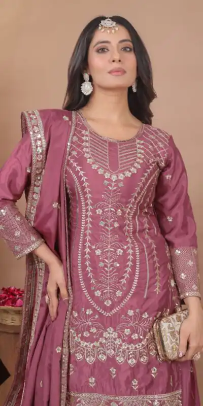 FE 128 Onion Natural Crep Salwar Suit Brown with Embroidery Work. Exclusive Offer ₹2449. Delivery 4-6 Working Days. Shop now. | Jump Suits, Salwar suit, Casual Suits, Creative suits, Designer Suits, Palazzo Suits, Party Wear Suits, Patiala Suits, Straight Suits