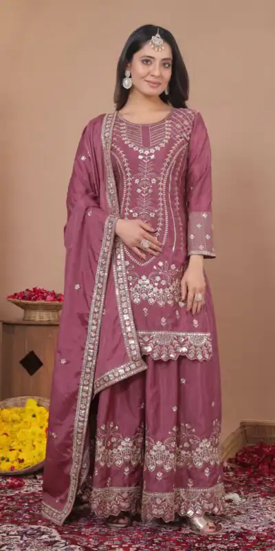 FE 128 Onion Natural Crep Salwar Suit Brown with Embroidery Work. Exclusive Offer ₹2449. Delivery 4-6 Working Days. Shop now. | Jump Suits, Salwar suit, Casual Suits, Creative suits, Designer Suits, Palazzo Suits, Party Wear Suits, Patiala Suits, Straight Suits