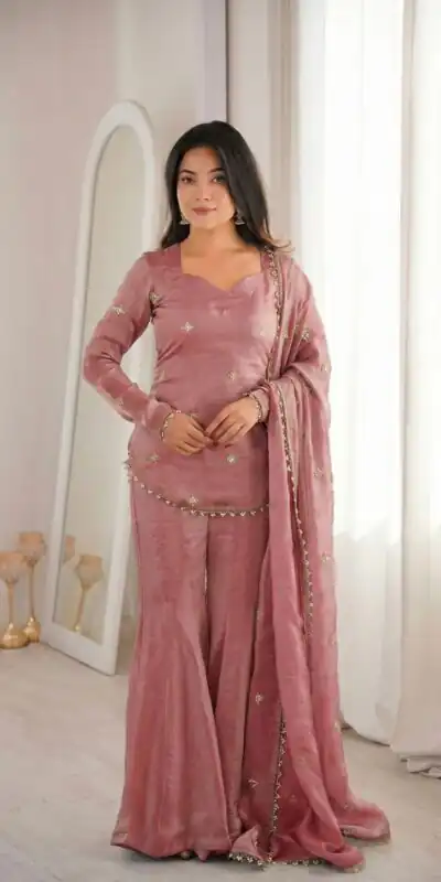 ZSR 3159 Peach Fendy Silk Salwar Suitwith Embroidery Work & Lace Work. Now at just ₹2049. Delivery 4-6 Working Days. Shop now. | Jump Suits, Salwar suit, Casual Suits, Creative suits, Designer Suits, Palazzo Suits, Party Wear Suits, Patiala Suits, Straight Suits
