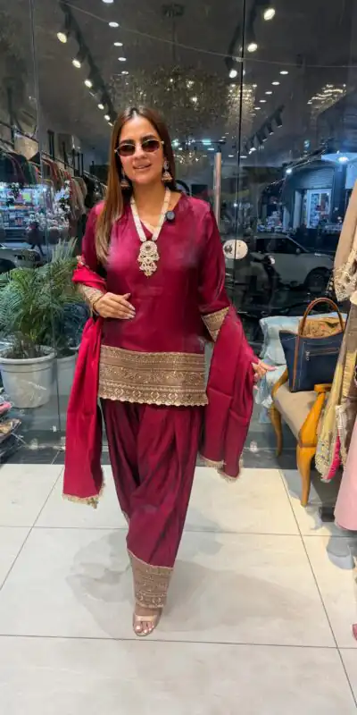 ZSR 3164 Red Fendy Silk Salwar Suitwith Embroidery Work & Lace Work. Now at just βΉ2099. Delivery 4-6 Working Days. Shop now. | Jump Suits, Salwar suit, Casual Suits, Creative suits, Designer Suits, Palazzo Suits, Party Wear Suits, Patiala Suits, Straight Suits