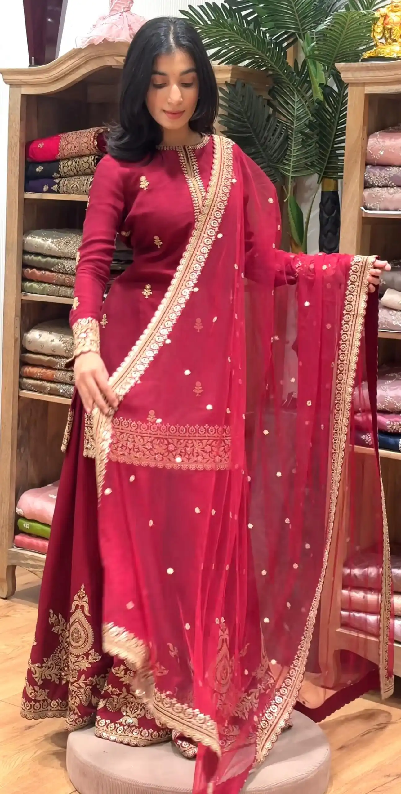 MF 501 Red Natural Crep Salwar Suit Brown with Embroidery Work. Exclusive Offer ₹2549. Delivery 4-6 Working Days. Shop now. | Jump Suits, Salwar suit, Casual Suits, Creative suits, Designer Suits, Palazzo Suits, Party Wear Suits, Patiala Suits, Straight Suits