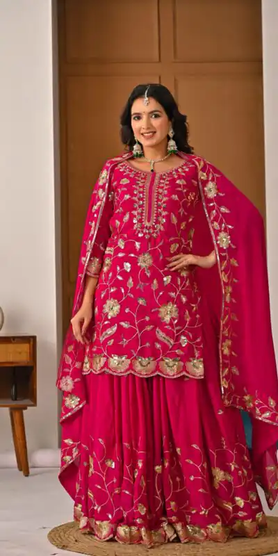 MD 3057 Pink Chinon Silk Salwar Suit with Embroidery Work & Lace Work. Affordable Price ₹2149. Delivery 4-6 Working Days. Shop now. | Jump Suits, Salwar suit, Casual Suits, Creative suits, Designer Suits, Palazzo Suits, Party Wear Suits, Patiala Suits, Straight Suits