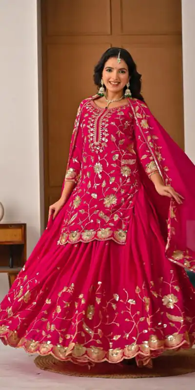 MD 3057 Pink Chinon Silk Salwar Suit with Embroidery Work & Lace Work. Affordable Price ₹2149. Delivery 4-6 Working Days. Shop now. | Jump Suits, Salwar suit, Casual Suits, Creative suits, Designer Suits, Palazzo Suits, Party Wear Suits, Patiala Suits, Straight Suits