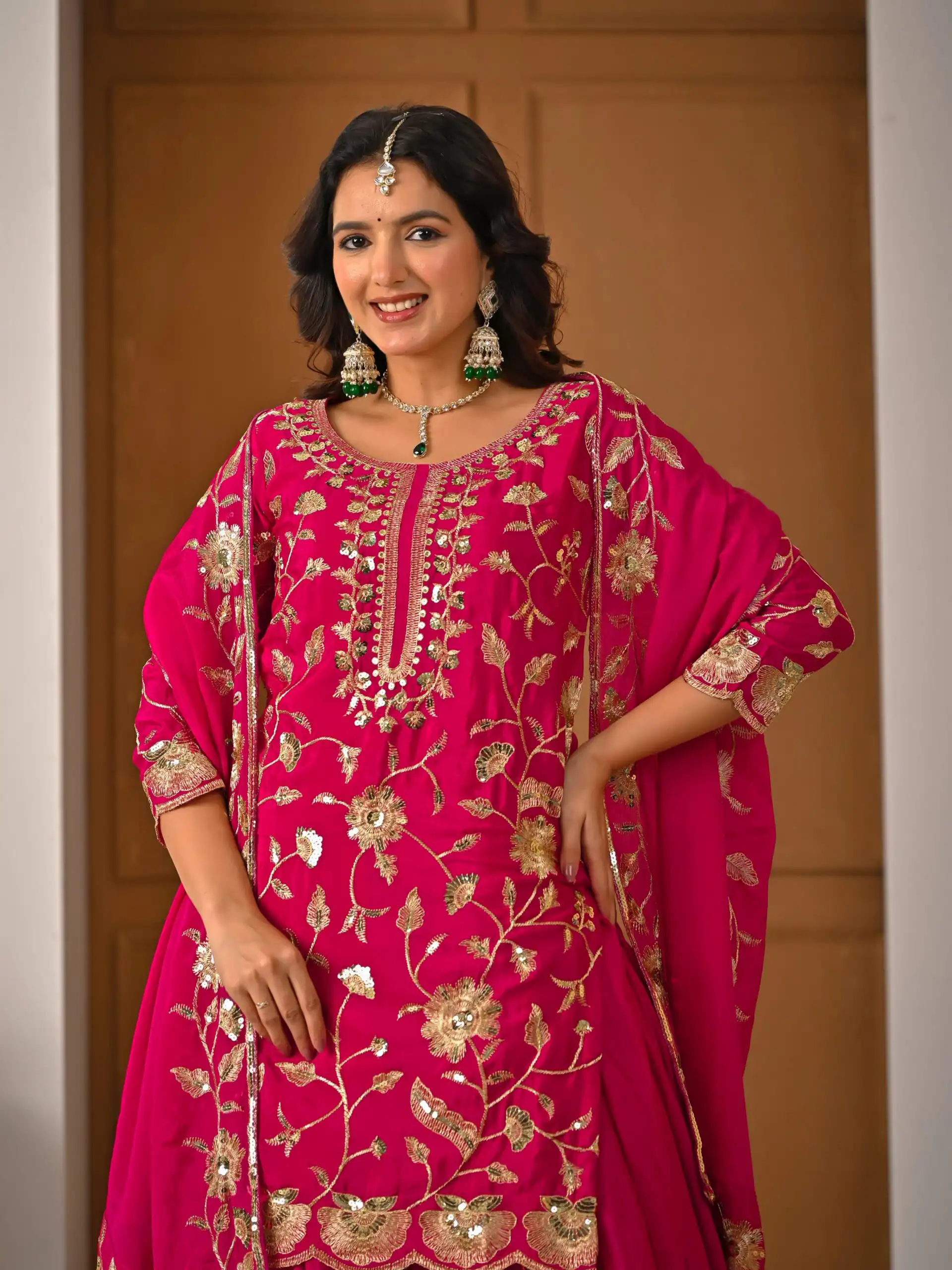 MD 3057 Pink Chinon Silk Salwar Suit with Embroidery Work & Lace Work. Affordable Price ₹2149. Delivery 4-6 Working Days. Shop now. | Jump Suits, Salwar suit, Casual Suits, Creative suits, Designer Suits, Palazzo Suits, Party Wear Suits, Patiala Suits, Straight Suits