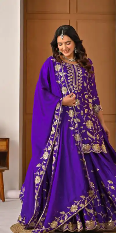 MD 3057 Purple Chinon Silk Salwar Suit with Embroidery Work & Lace Work. Affordable Price ₹2149. Delivery 4-6 Working Days. Shop now. | Jump Suits, Salwar suit, Casual Suits, Creative suits, Designer Suits, Palazzo Suits, Party Wear Suits, Patiala Suits, Straight Suits