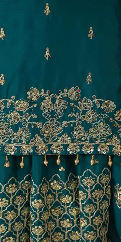 NF 1245 Teal Chinon Silk Lehenga Choli with Embroidery Work & Zari Work. Now at just ₹2449. Delivery 4-6 Working Days. Shop now. | Lehenga, Bollywood Lehenga, Creative Lehenga, Designer Lehenga, Embroidered Lehenga, Party Wear Lehenga