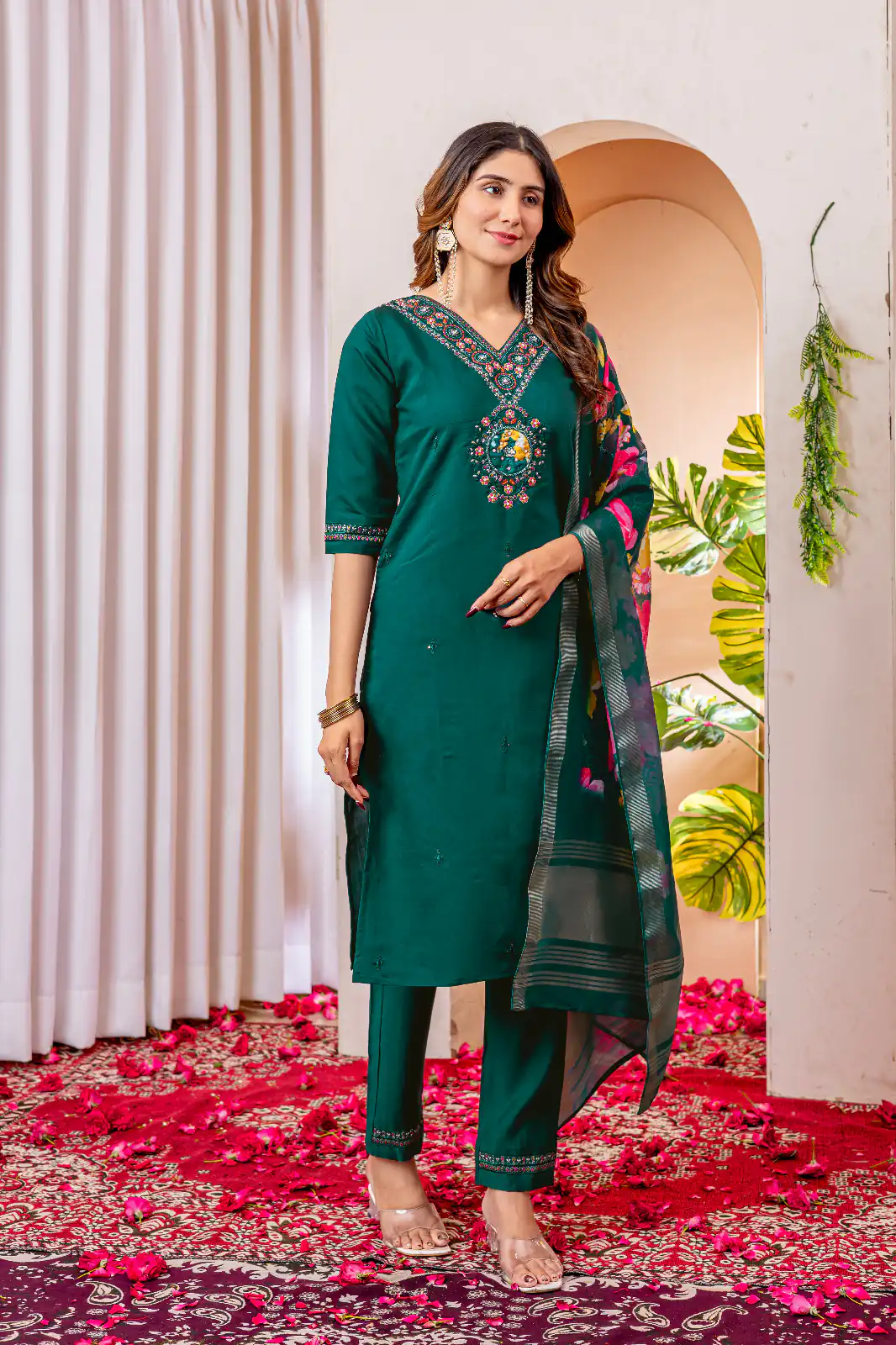DIVA 112 Teal Green Marina Silk Salwar Suit with Embroidery Work. Introductory Price ₹1999. Delivery 4-6 Working Days. Shop now. | Jump Suits, Salwar suit, Casual Suits, Creative suits, Designer Suits, Palazzo Suits, Party Wear Suits, Patiala Suits, Straight Suits