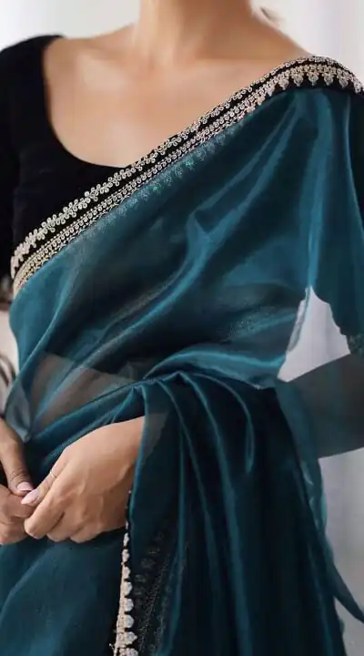 SC 1017 Teal Soft Twil Net Silk Saree Perfect for Wedding, Party, Temple Visit, Reception, Sangeet – . Now at just ₹1699. Delivery 4-6 Working Days. | Sarees, Bollywood Sarees, Creative Sarees, Designer Sarees, Embroidered Sarees, Ethnic Saree, Modern Digital sarees, Party Wear Sarees