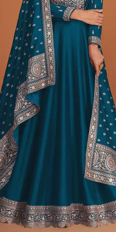 FC 9577 Teal Color Vichitra Salwar Suit with Embroidery Work. Available at ₹2649 only. Delivery 4-6 Working Days. Shop now. | Jump Suits, Salwar suit, Casual Suits, Creative suits, Designer Suits, Palazzo Suits, Party Wear Suits, Patiala Suits, Straight Suits