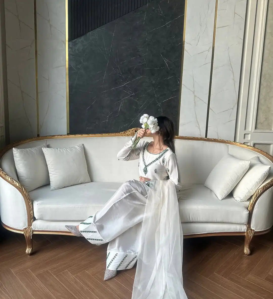 LG 1690 White Natural Crap Salwar Suit with Embroidery Work & Mirror Work. Special Price ₹1799. Delivery 4-6 Working Days. Shop now. | Jump Suits, Salwar suit, Casual Suits, Creative suits, Designer Suits, Palazzo Suits, Party Wear Suits, Patiala Suits, Straight Suits