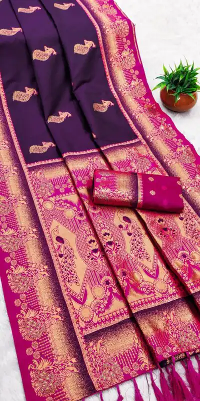 MB 1013 Wine Color Paithani silk Saree with Zari Work & Lace Work. Festive Deal ₹2399. Delivery 4-6 Working Days. Shop now. | Sarees, Bollywood Sarees, Creative Sarees, Designer Sarees, Embroidered Sarees, Ethnic Saree, Modern Digital sarees, Party Wear Sarees