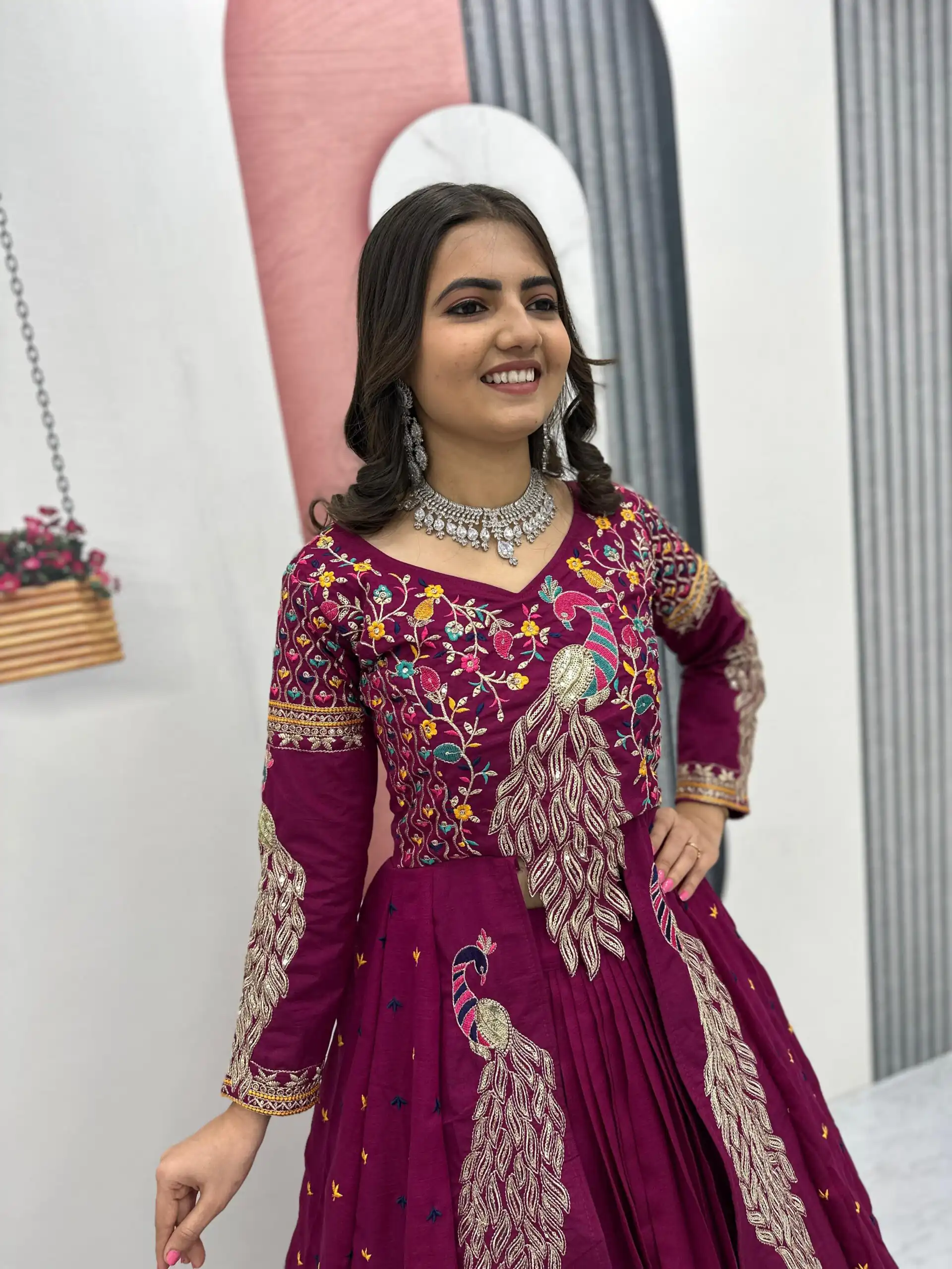 PC 528 Wine Color Vichitra Sequence Work Lehenga Choli Designer Work. Grab it for ₹2649. Delivery 4-6 Working Days. Shop now. | Lehenga, Bollywood Lehenga, Creative Lehenga, Designer Lehenga, Embroidered Lehenga, Party Wear Lehenga