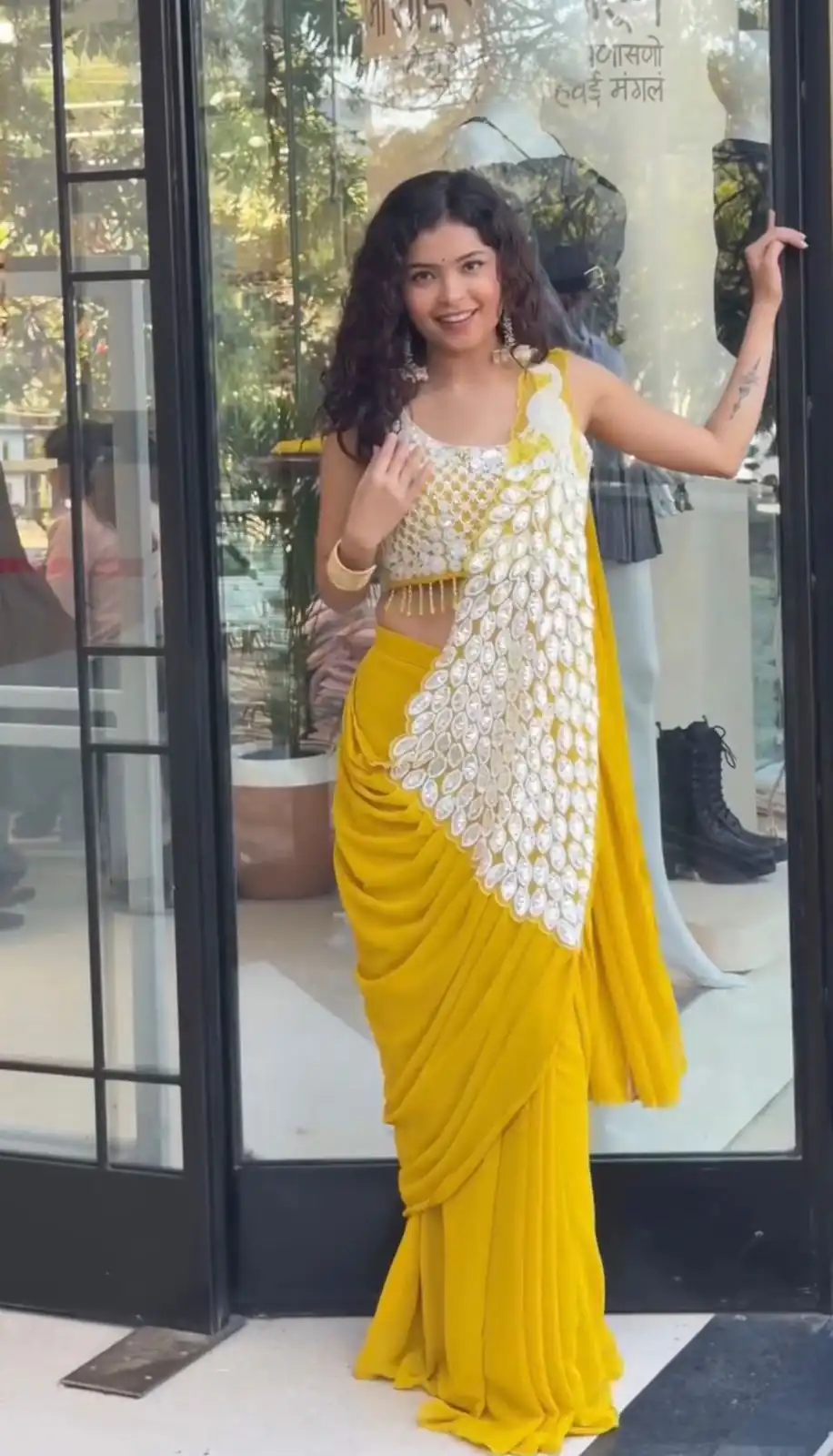 ST 1165 Yellow Faux Georgette Saree with Embroidery Work & Sequins Work. Now at just ₹1799. Delivery 4-6 Working Days. Shop now. | Sarees, Bollywood Sarees, Creative Sarees, Designer Sarees, Embroidered Sarees, Ethnic Saree, Modern Digital sarees, Party Wear Sarees