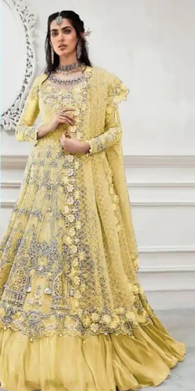 FC 108 Yellow in Heavy Net Stone Work & Embroidery Work Salwar Suit . Get it for ₹2149. Delivery 4-6 Working Days. Shop now. | Jump Suits, Salwar suit, Casual Suits, Creative suits, Designer Suits, Palazzo Suits, Party Wear Suits, Patiala Suits, Straight Suits