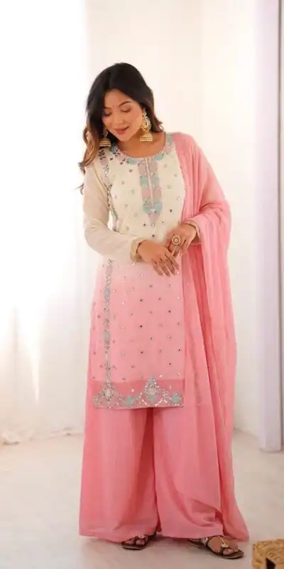 Alternative view of Amazing Pink Faux Georgette Embroider Work Salwar Suit