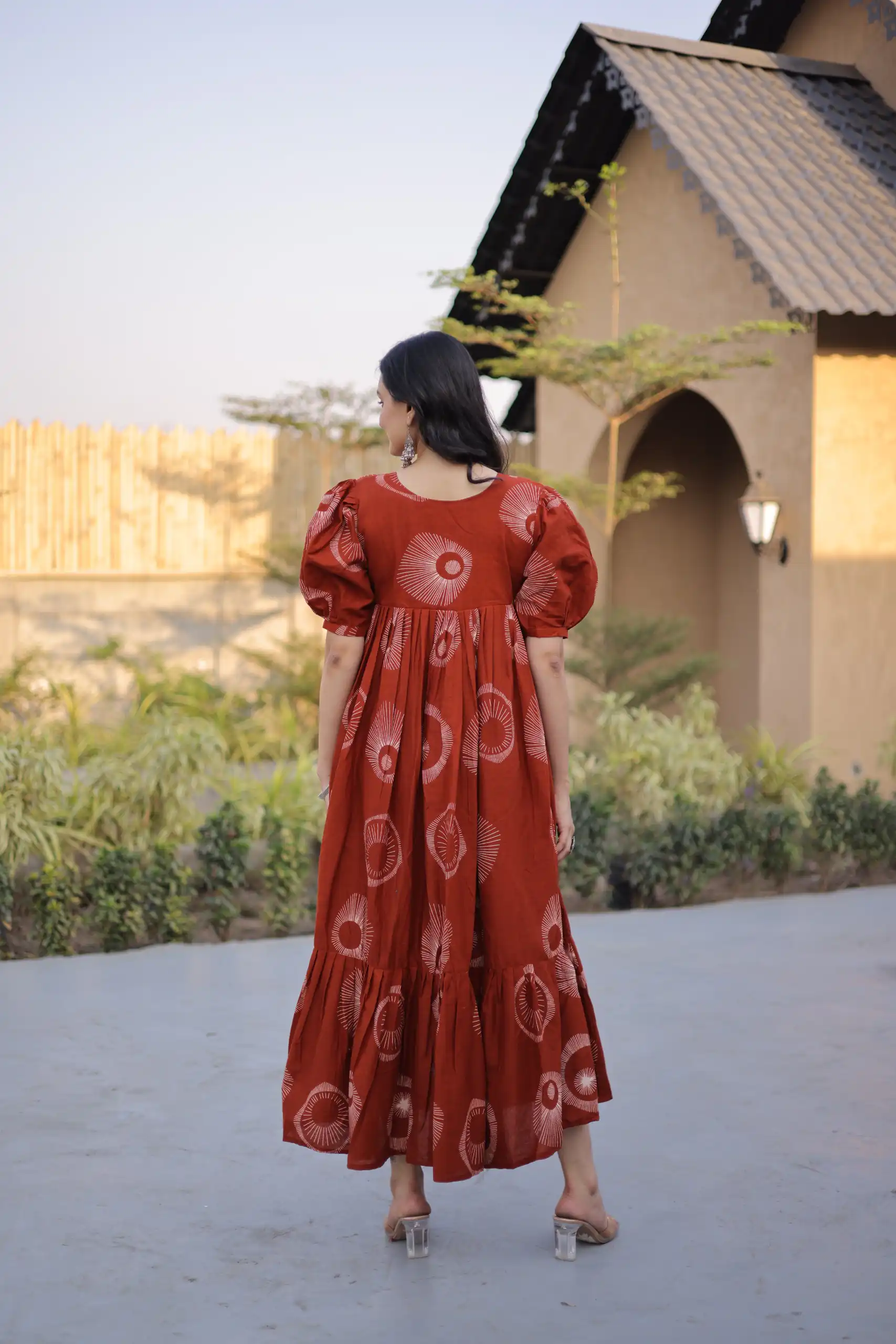 Beautiful Rust Cotton Printed Kurti - Image 6