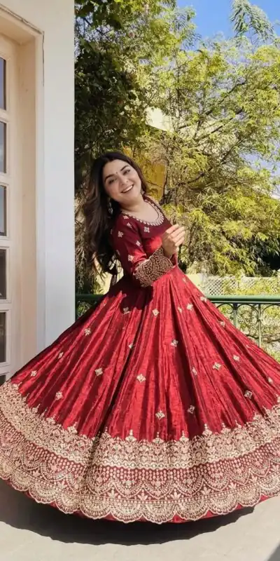 Alternative view of Gorgeous Red Fendy Silk Embroidery Work Salwar Suit