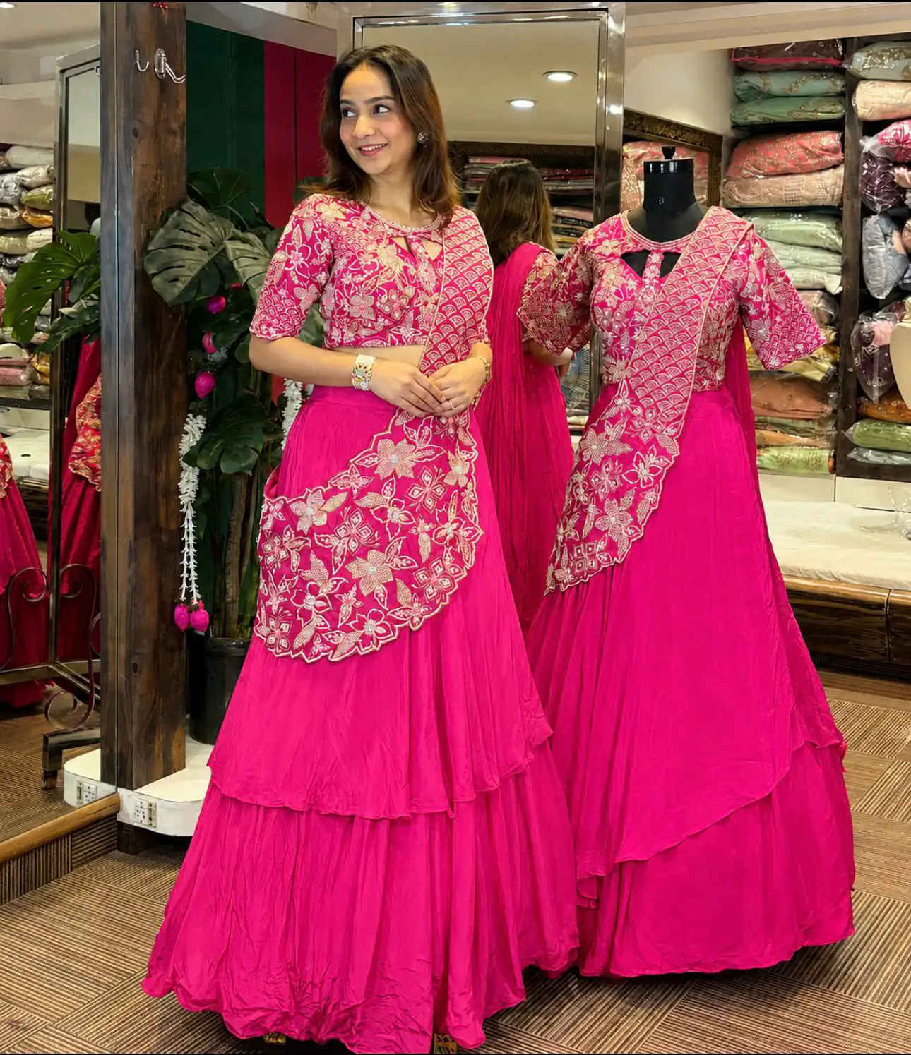 Lovely Black French Crape Embroidery Work Saree - Image 3