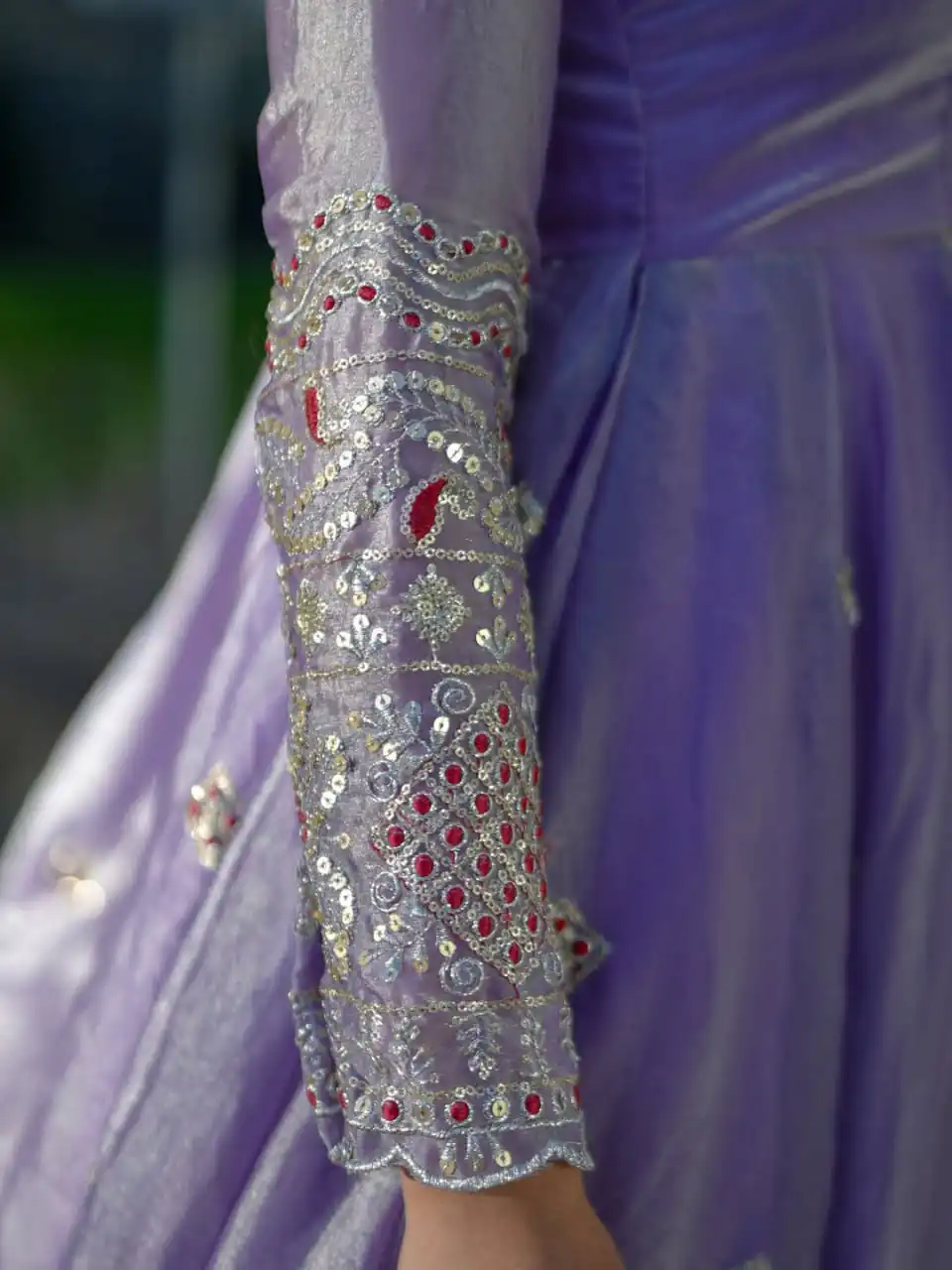 Trendy Lavender Fendy Silk Thread Work Anarkali Suit - Image 3