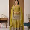 MD 3092 Mustered Chinnon Silk Salwar Suit Perfect for Wedding, Party, Ganesh Chaturthi, Baby Shower, Makar Sankranti – . Affordable Price ₹2449. De | Jump Suits, Salwar suit, Casual Suits, Creative suits, Designer Suits, Palazzo Suits, Party Wear Suits, Patiala Suits, Straight Suits