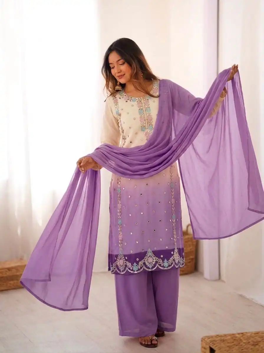 SR 1712 Lavender Color Faux Georgette Salwar Suit with Designer Work. Affordable Price ₹1999. Delivery 4-6 Working Days. Shop now. | Jump Suits, Salwar suit, Casual Suits, Creative suits, Designer Suits, Palazzo Suits, Party Wear Suits, Patiala Suits, Straight Suits