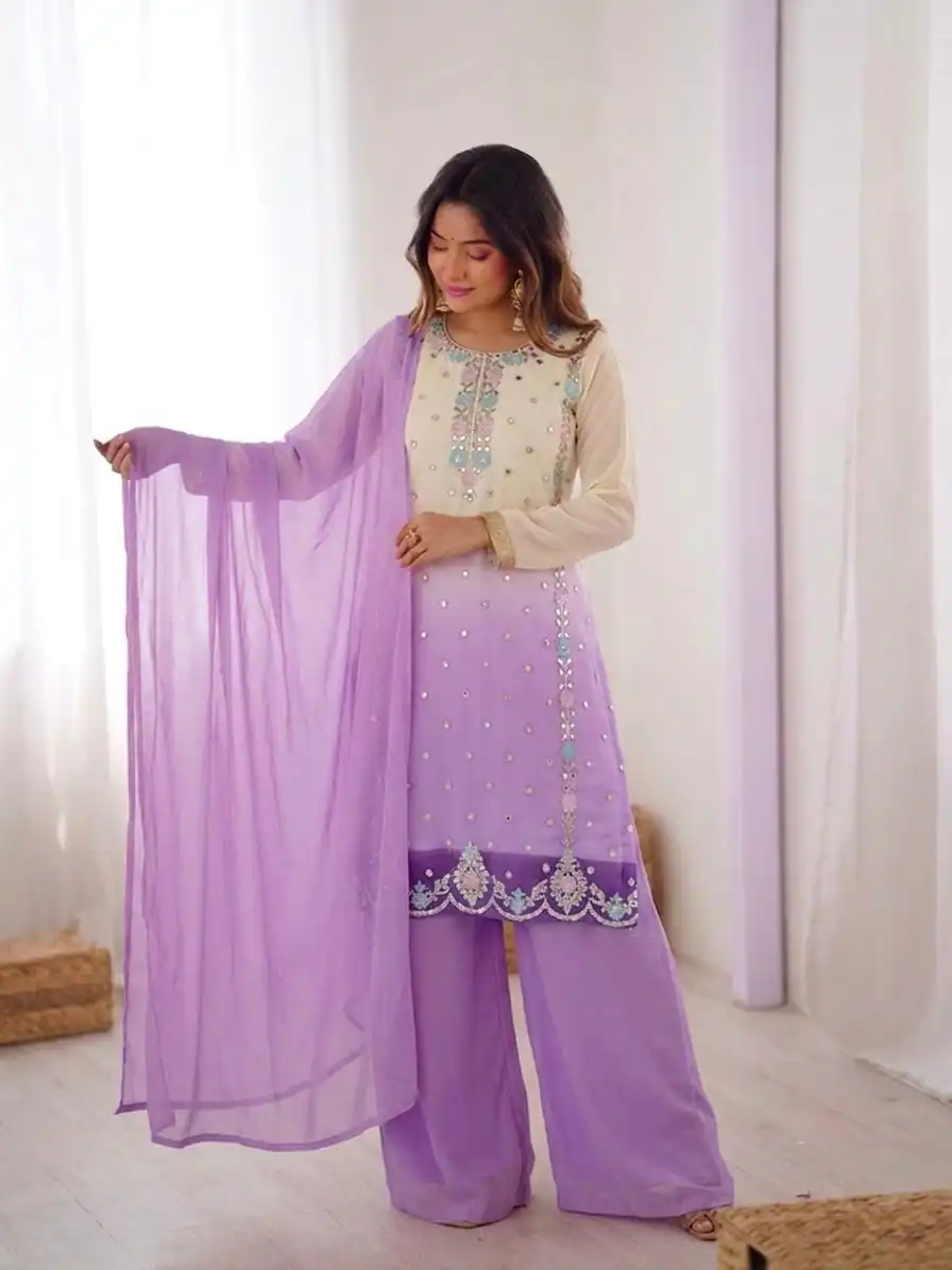 SR 1712 Lavender Color Faux Georgette Salwar Suit with Designer Work. Affordable Price ₹1999. Delivery 4-6 Working Days. Shop now. | Jump Suits, Salwar suit, Casual Suits, Creative suits, Designer Suits, Palazzo Suits, Party Wear Suits, Patiala Suits, Straight Suits