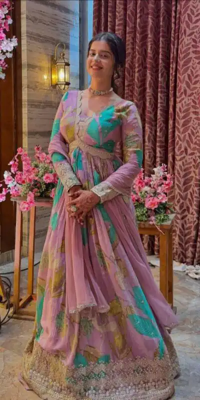 Perfect for Wedding, Party, Durga Puja, Diwali, Anniversary – ZB 5054 Pink Pink Fox Georgette Gown. Now at just ₹2149. Delivery 4-6 Working Days. Shop now. | Gowns, Bollywood Gowns, Creative Gowns, Designer Gowns, Embroidered Gowns, Party Wear Gowns