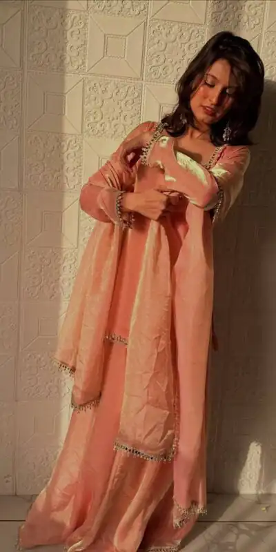 ZB 5063 Peach Fandy Silk Salwar Suit with Embroidery Work. Wedding, Party, Festive, Events Now at just ₹1949. Delivery 4-6 Working Days. Shop now. | Jump Suits, Salwar suit, Casual Suits, Creative suits, Designer Suits, Palazzo Suits, Party Wear Suits, Patiala Suits, Straight Suits