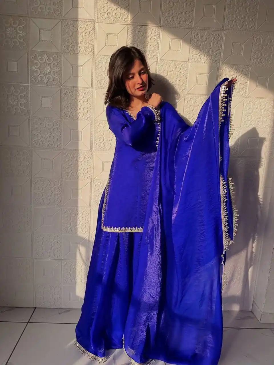 ZB 5063 Royal Blue Fandy Silk Salwar Suit with Embroidery Work. Wedding, Party, Festive, Events Now at just ₹1949. Delivery 4-6 Working Days. Shop now. | Jump Suits, Salwar suit, Casual Suits, Creative suits, Designer Suits, Palazzo Suits, Party Wear Suits, Patiala Suits, Straight Suits