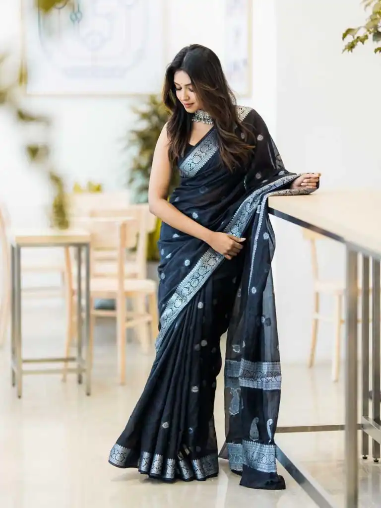 KPR 120 Black Soft Lilan Slab Saree Perfect for Wedding, Party, Lohri, Durga Puja, Pongal – . Get it for ₹1349. Delivery 4-6 Working Days. Shop now. | Sarees, Bollywood Sarees, Creative Sarees, Designer Sarees, Embroidered Sarees, Ethnic Saree, Modern Digital sarees, Party Wear Sarees