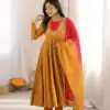 ZF 5023 Mustered Roman Silk Gown with Mirror Work & Embroidery Work. Special Price ₹2099. Delivery 4-6 Working Days. Shop now. | Gowns, Bollywood Gowns, Creative Gowns, Designer Gowns, Embroidered Gowns, Party Wear Gowns