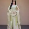 KA 1260 Light Pista Color Fendi Silk Gown with Embroidery Work & Zari Work. Now at just ₹2599. Delivery 4-6 Working Days. Shop now. | Gowns, Bollywood Gowns, Creative Gowns, Designer Gowns, Embroidered Gowns, Party Wear Gowns