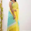 KP 6050 Pink Yellow Lilan Slab Saree Perfect for Wedding, Party, Lohri, Durga Puja, Pongal – . Get it for ₹1299. Delivery 4-6 Working Days. Shop now. | Sarees, Bollywood Sarees, Creative Sarees, Designer Sarees, Embroidered Sarees, Ethnic Saree, Modern Digital sarees, Party Wear Sarees