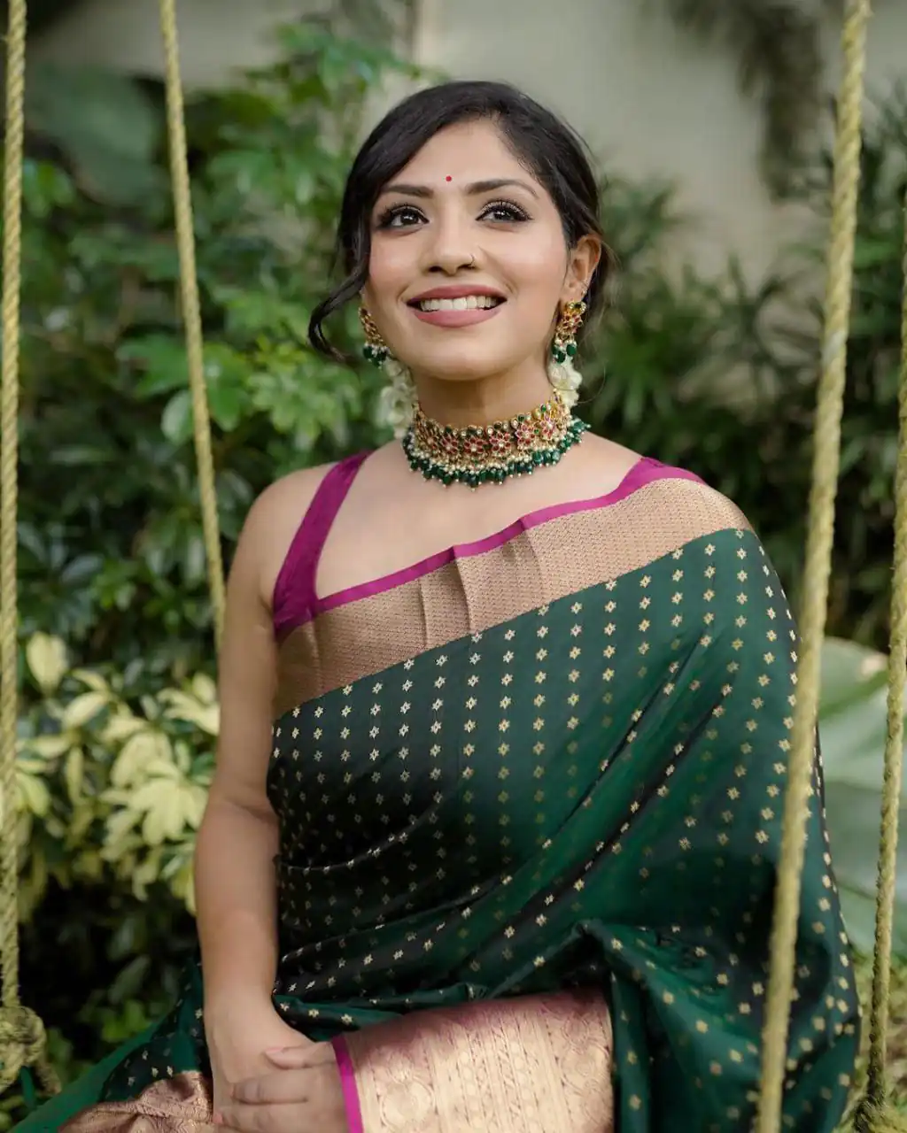 KPR 6047 Green in Soft Lichi Silk Jacquard Work Designer Work Saree . Exclusive Offer ₹1449. Delivery 4-6 Working Days. Shop now. | Sarees, Bollywood Sarees, Creative Sarees, Designer Sarees, Embroidered Sarees, Ethnic Saree, Modern Digital sarees, Party Wear Sarees