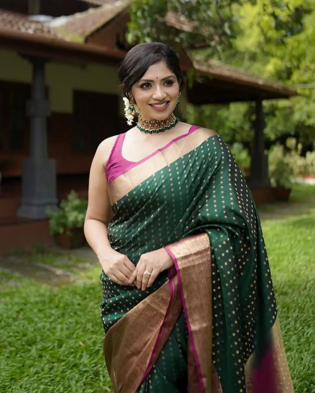 KPR 6047 Green in Soft Lichi Silk Jacquard Work Designer Work Saree . Exclusive Offer ₹1449. Delivery 4-6 Working Days. Shop now. | Sarees, Bollywood Sarees, Creative Sarees, Designer Sarees, Embroidered Sarees, Ethnic Saree, Modern Digital sarees, Party Wear Sarees