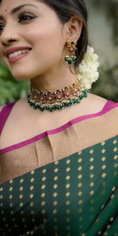 KPR 6047 Green in Soft Lichi Silk Jacquard Work Designer Work Saree . Exclusive Offer ₹1449. Delivery 4-6 Working Days. Shop now. | Sarees, Bollywood Sarees, Creative Sarees, Designer Sarees, Embroidered Sarees, Ethnic Saree, Modern Digital sarees, Party Wear Sarees