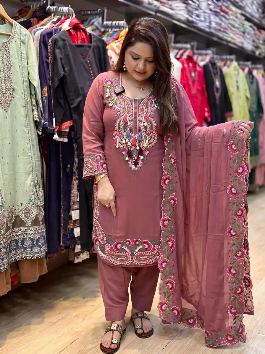SRK 5348 Rust Color Georgette Mirror Embroidery Work Salwar Suit . Best Price ₹2399. Delivery 4-6 Working Days. Shop now. | Jump Suits, Salwar suit, Casual Suits, Creative suits, Designer Suits, Palazzo Suits, Party Wear Suits, Patiala Suits, Straight Suits