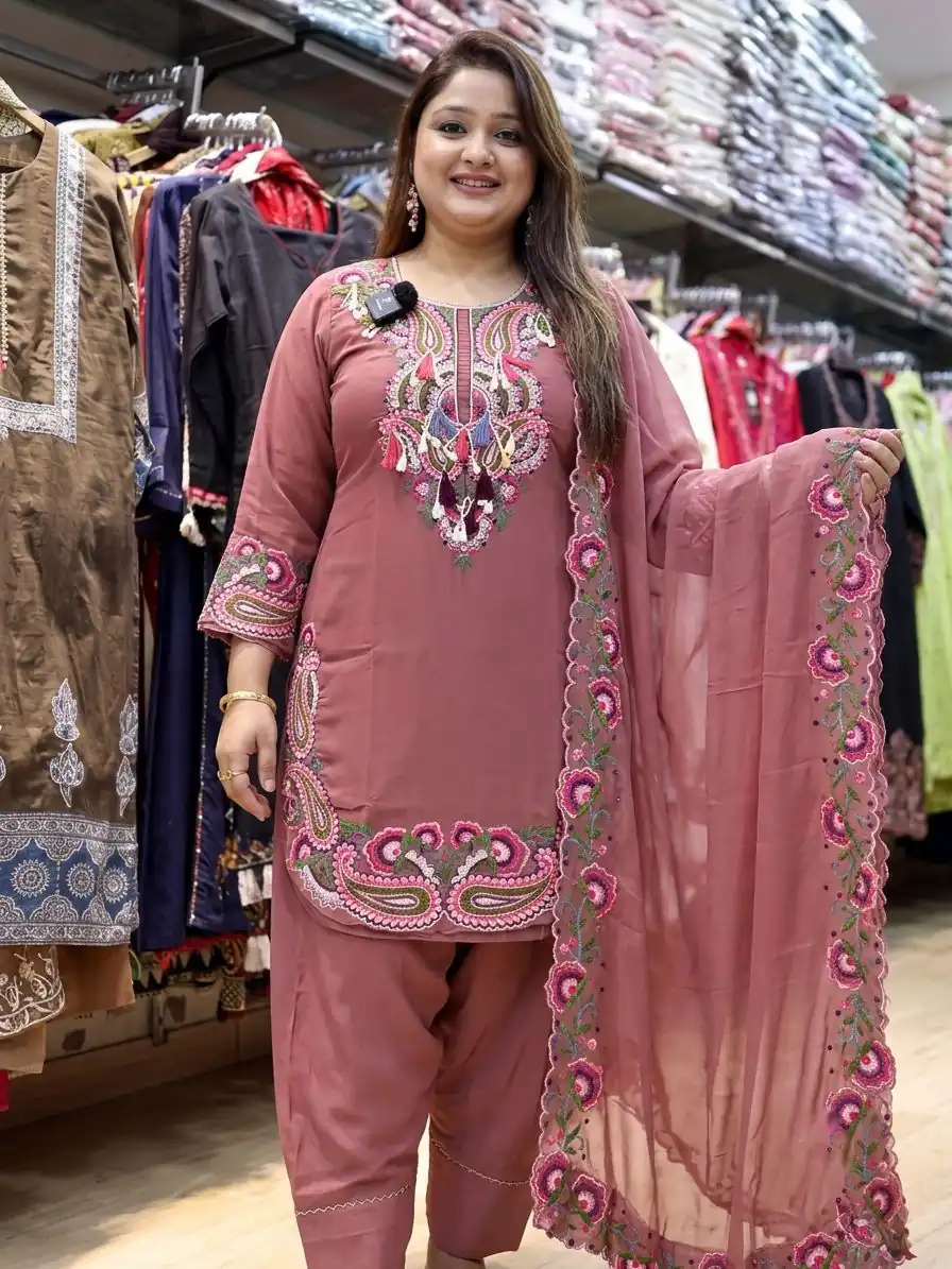 SRK 5348 Rust Color Georgette Mirror Embroidery Work Salwar Suit . Best Price ₹2399. Delivery 4-6 Working Days. Shop now. | Jump Suits, Salwar suit, Casual Suits, Creative suits, Designer Suits, Palazzo Suits, Party Wear Suits, Patiala Suits, Straight Suits