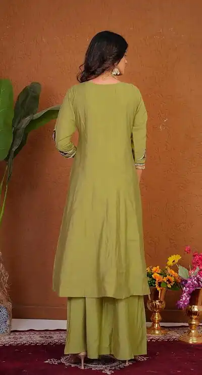 DIVA 152 Pista Color Roman Silk Salwar Suit with Embroidery Work. Available at ₹2399 only. Delivery 4-6 Working Days. Shop now. | Jump Suits, Salwar suit, Casual Suits, Creative suits, Designer Suits, Palazzo Suits, Party Wear Suits, Patiala Suits, Straight Suits